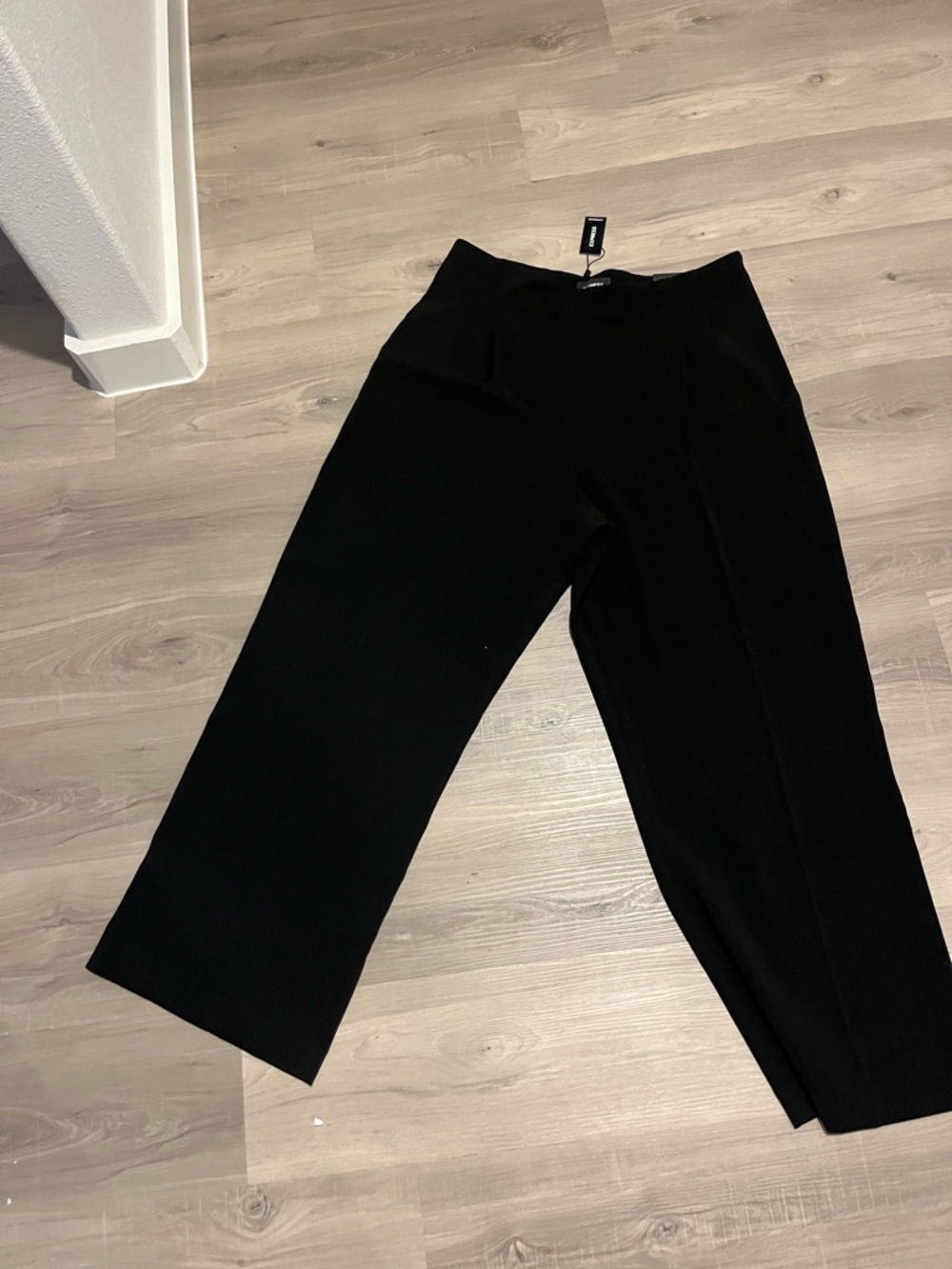 Express Black Wide-Leg High-Waist Trousers